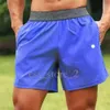 Lululemo shorts lulumen dames heren yoga sport shorts outdoor fitness quick droge vaste kleur casual hardloop kwartierbroek vrije kwaliteit slanke en slanke 976