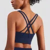 Kruis terug nylon yoga top dames sport beha snel droge oefening fitness bra dames gym running ademend ondergoed 25 kleuren 240428