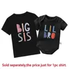 T-shirts Nouveau Big Bro Lil Sis Vêtements de frère Coton Famille Match Match Frère Sisters Vêtements Childrens noirs Body BodySuit Bodys Gift T240509