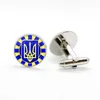 Couchettes Tryzub Ukrainian Mens Logo Cuffers de manchette Ukrainian Flag Glass Dome Cabo Hole Metal Couffe Links