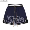 Rhude High end designer shorts for Spring and Summer Fashion Mesh Fabric Mens Basketball Sports Pants Casual Shorts With 1:1 original labels