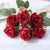 Dekorativa blommor Silk Rose Artificial Flower for Christmas Garden Wreath Home Table Vase Wedding Bridal Bouquet Decoration Diy Present Box S