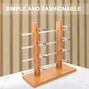 Dekorativa plattor Glasögon Display Stand Wood Solglasögon Organisator Desktop Rack Eyewear