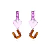 Boucles d'oreilles en peluche 2024 Zaa Résine transparente Je t'aime lettres pour femmes filles de fête de fête de la mode bijoux de bijoux