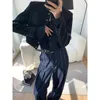 Kadınlar Bjtz Kadınlar İçin Çok Yönlü Siyah Ceket 2024 Bahar Sonbahar Moda Tasarımcısı Niş Ofis Leydi Üstleri Palto Hl577