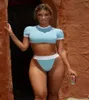 Nuovo costume da bagno per colture per donne set di bikini 2019 sexy a maniche corte in bikinis da bagno bikini donne bibichini signore estate spiaggia da bagno spiaggia abbigliamento bat8443855