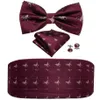 Bow Ties Cummerbund For Men Red Tie Dinosaur Bowtie Self Set Bourgogne Designer Tuxedo Suit Barry Wang YF-10081 259C