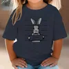 T-shirts Crime Rabbit Fashion Trend Childrens T-shirt Bad Rabbit Crime Carrot Stealing Printing Short sleeved T-shirt Boys and Girls Harajuku Street ClothingL2405