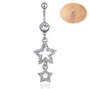 Anneaux de nombril New Star Boully Butly Rings Long Sangled Bar Belly Navel Piercing Anneau Shinny Crystal charmant Oreja Body Bijoux Accessoires D240509