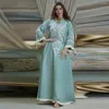 Ethnische Kleidung Eid Mubarak Muslimer Stickansticker Abaya für 2024 Frauen Kleid Dubai Jalabiya Türkei Indien Kaftan Maxi Kleid Islam Robe