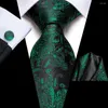 Bow Ties Hi-Tie Design Floral Green Black Blue Silk Wedding Tie For Men Handky Cufflink Gift Heren Ntralter Fashion Business Party Dropship