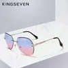 KINGSEVEN DESIGNES FEMMES PILOTES SUMPLASSES SUMPLASSES BLUE GRADIENT LENSE UV400 Protection CX200706 204S