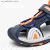 Slipper Summer Beach Water Childrens Sandals Fashion Shoes Outdoor Anti Slip Soft Sole Shadow Leather Boys Comfortabele meisjes Q240409