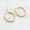 Boucles d'oreilles cerceaux en acier inoxydable pour femmes argent rose or couleurs de mode bijoux de mode rond des cerceaux de style bureau de travail en gros cadeau de mariage