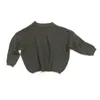 Ensembles pull bébé automne d'hiver pour enfants et filles à manches longues à manches longues à glissière en tricot solide Q240508