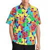 Polos pour hommes Loison Hawaiian Balloon Dog Dog Dog 3d Mens Clothing Summer plage Short à manches manches
