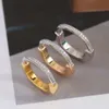 Vintage Designer Diamond Ring Hochwertige nicht verblüffende Sterling Silber-Halbring Diamond Lock Ring für Frauen Geburtstagsfeierliebhaber Schmuckgeschenk