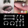 10pcSset Soft Clear Bar Tongue Piercing Rague