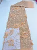 Senaste African Net Lace Fabric 3D Flower Material Brodery Tulle French Mesh Lace Tyg med paljetter för WeddingLatest 240508
