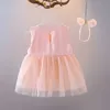 Robes de fille bébé fille en tulle robe sans manches