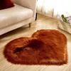 Teppich 30x40 cm pelziger Teppich künstlicher Wolle herher Herzförmig