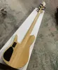 Fretless 5 cordes en bois naturel Couleur de guitare de basse électrique avec matériel noir offrir un logo / couleur personnaliser