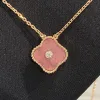 Jóias Designer de quatro trevos Colar de ouro de alta qualidade O Dia das Mães dos Namorados para namorada com joias de caixa 055n#