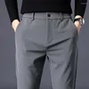 Męskie spodnie Summer Koreańskie klasyczne mężczyzn Casual Blue Black Grey Brand Spodni cienki rozciąganie Slim Elastyczna talia jogger streetwear