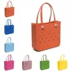 Роскошные XL Bogg мешки для хранения хранения летние пляжные сумки организуют корзину, сумочка, дыра, ястные женские магазины с ручкой простой HE04 a H4