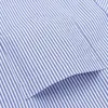 Camisas de vestido masculinas Cotton Mens clássico de manga longa Camisas básicas listradas Camisetas de patch único bolso formal de negócios