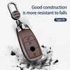 Auto Key Zink Legering Cowhide Cars Remote Key Case FOB voor Mercedes Benz A C E S G Class GLC CLE CLA GLB GLS W177 W205 W213 W222 X167 AMG T240509