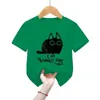 T-shirts kat stabiele kinderen t-shirt dier zwart kat meisje t-shirt schattige huisdier klassieke kinderen t-shirt kat kinderen kledingl2405