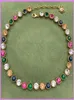 Модные женские ожерелья сети роскошные дизайнерские цветовые ожерелья бриллиантовые ожерелья дамы дизайнеры ювелирные украшения золотой цвет для вечеринки 2203044D3968325