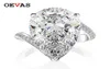 Luxury 925 Sterling Silver 13 22mm Water drop ice cut high carbon Diamond Rings for Women Wedding Engagement jewelry gift269g1257282