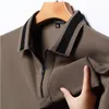 Polos pour hommes Coton pur coton séchage rapide Polo Shirt Men Handsome Trend Sleeve Half Zipper T-shirt Social Casual Laple Tee Tee 2024
