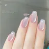 Shiny Glass Beads Gel Nail Polish Magnetic Cat Eye Holographic Reflective Varnish Semi Permanent Sparkling Art Decor 240509