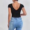 Femmes Assuriques Sexy en dentelle Bodys Sans manches en V Deep V-coues Backless Body Cost Shirts Bodycon Rompers Party Clubwear