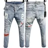 Jeans masculino folha de bordo slim algodão bomba leve impressão de impressão artesanal jeans d-s-q-2-d homens 9809