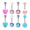 Navel Rings 4/5/6pcs Belly Rings 14G Navel Piercing Bulk Sexy Belly Ring Set Belly Button Ring Piercing Ombligo Valentines Day Jewelry Gift d240509