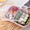 Lanches bags sacos de trigo palha box bento box de estilo japonês estudantes recipientes de 4 caixas para alimentos trabalhadores de microondas Trabalhadores