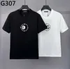 T-shirt di cotone bianco nero DSQ Phantom Turtale Black White con magliette a maniche corte per donne5693