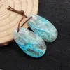 매달린 귀걸이 천연 chrysocolla 여성 타원형 쥬얼리 제작 보석 귀여움