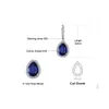 JewelryPalace 12Ct Énorme poire créé Blue Sapphire 925 Boucles d'oreilles en argent sterling pour femmes 240507