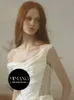 Designer Light Wedding Dress 2024 Ny high end lyxig vit enkel utomhusklänning Satin Bateau Mermaid Dress