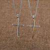 925 Sterling Silver Necklace Necklace Netlaces Design Punk Zircon Cross Fashion Men Women Jewelry Anniversary Valentine Gift 50cm 232f