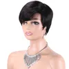 Pixie noire naturel Perruques coupées pour les femmes noires off Black Black Short Wavy Pixie Wigs avec une bangs à perruque courte des femmes courtes Human Human Lache Pixie Pixie