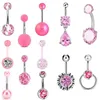 Navelringar 5-20 st Söt dingle belly ring pack 14g navel piercing bulk sexig mag ring set mag ring parti pircing ombligo smycken d240509