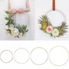 Decorative Flowers Wreaths 10-40cm Gold Metal Ring Flower Wreath Garland Weeding Decoration for Weddings Bridal Shower Home Party Decoration Catcher Hoops