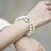 Brand Westwood Mor Double Saturn Pearl Bracelet Light Luxury Jewelry Tiktok Hair raide