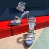 Kleiderschuhe Frauen runde Sandalen Luxus Design Wasser Diamant Schlangenformular Wickelband wasserdichte Plattform High Heels